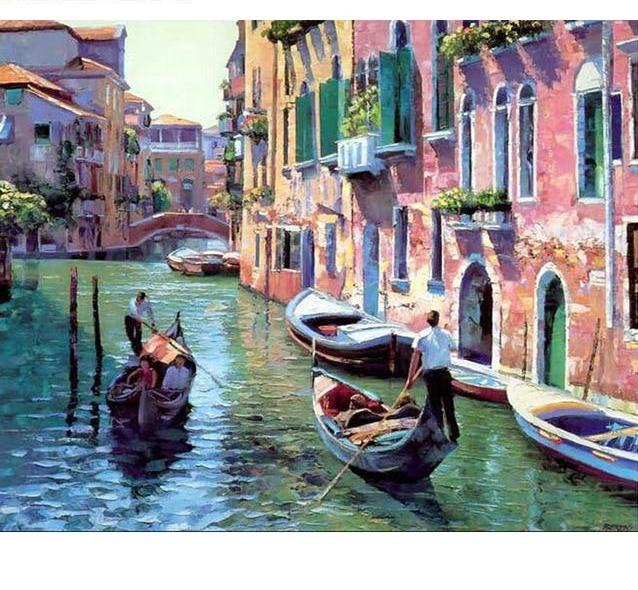 Paint by Number Kits for Adult Beginner Kids, Ride on Gondolas Along The  Gand Canal in Venice Italy DIY Digital Oil Painting Kit Framed Canvas Kit