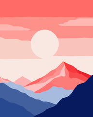 Mountains in Pink Sunset