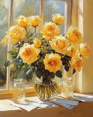 Sunlit Yellow Roses