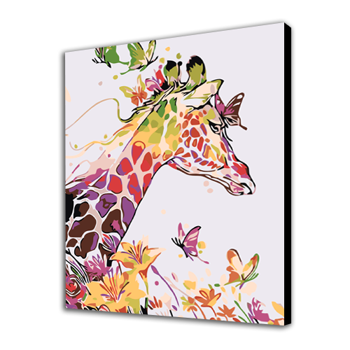 Colorful Giraffe- Paint by Numbers Kit for Adults DIY Oil Painting Kit on  Canvas